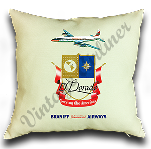 Braniff International Airways El Dorado Linen Pillow Case Cover