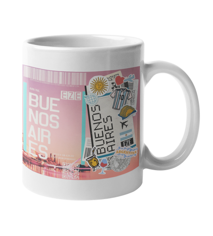 Ticket To Buenos Aires Collage Art Coffee Mug