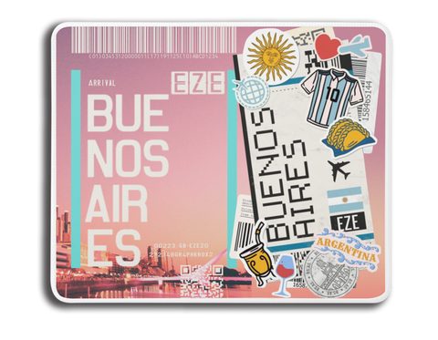 Ticket To Buenos Aires Collage MousePad