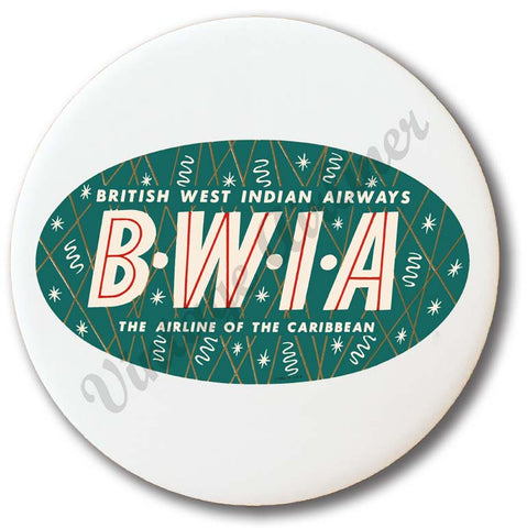 BWIA Vintage Baggage Sticker Magnets