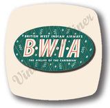 BWIA Vintage Baggage Sticker Magnets