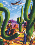 Arizona Cactus Country TWA Travel Poster  Mini Travel Puzzle by New York Puzzle Company - (100 pieces)