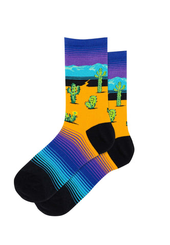 Desert Scenic Women's Travel Themed Crew Socks