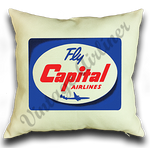Capital Airlines Bag Sticker Linen Pillow Case Cover