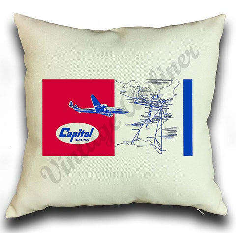 Capital Airlines Vintage Pillow Case Cover