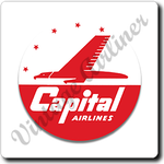 Capital Airlines Logo Square Coaster