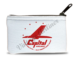 Capital Airlines White Logo Rectangular Coin Purse