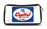 Capital Airlines 1950's Vintage Bag Sticker Travel Pouch