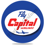 Capital Airlines 1950's Vintage Round Coaster