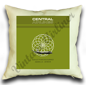 Central Airlines Amarillo-Denver Linen Pillow Case Cover