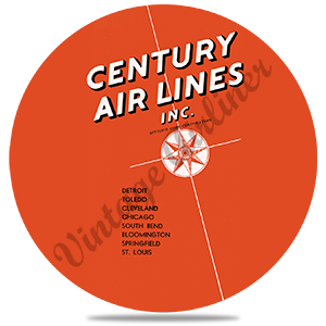 Century Airlines Logo Round Coaster