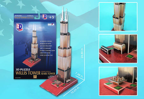 Willis Tower 3D Puzzle 51 Pieces