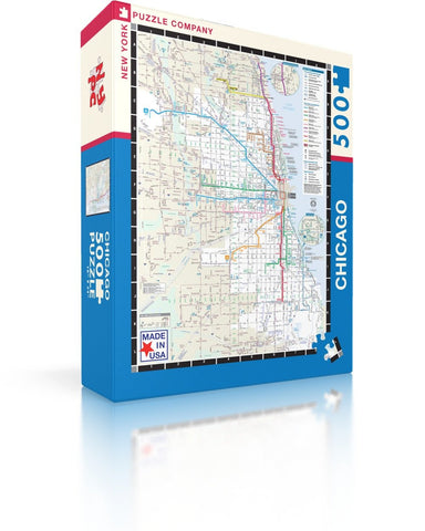 City Transit Map Puzzles - Chicago by New York Puzzle Company - (500 pieces)