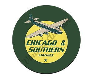 Chicago & Southern Airlines 1940's Round Mousepad