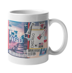 Ticket To Chicago Collage Art Coffee Mug