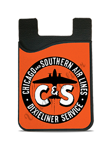 Chicago & Southern Air Lines Vintage Bag Sticker Card Caddy