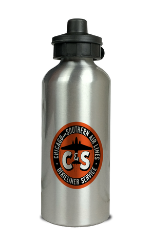 Chicago & Southern Air Lines Vintage 1940's Aluminum Water Bottle
