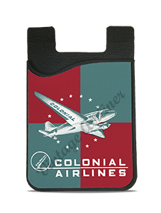 Colonial Airlines 1940's Vintage Bag Sticker Card Caddy