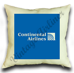 Continental Airlines Last Logo Blue Background Linen Pillow Case Cover