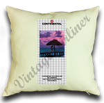 Continental Airlines Timetable Linen Pillow Case Cover