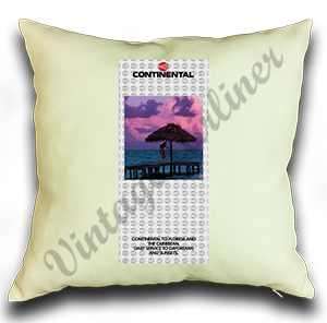 Continental Airlines Timetable Linen Pillow Case Cover