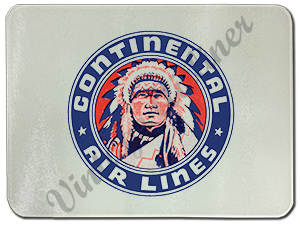 Continental Airlines 1937 Logo Glass Cutting Board