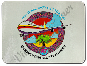 Continental Airlines Hawaii Promotional Image Glass Cutting Board