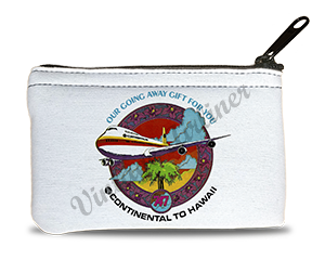 Continental Airlines Vintage Hawaii Bag Sticker Rectangular Coin Purse