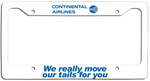 Continental Airlines - We Really Move Our Tails For You - License Plate Frame - Meatball Logo Version