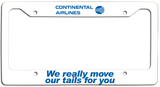 Continental Airlines - We Really Move Our Tails For You - License Plate Frame - Meatball Logo Version