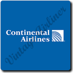 Continental Airlines Last Logo Blue Background Square Coaster