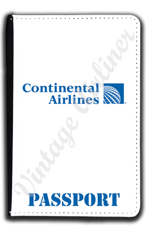 Continental Airlines Last Logo White Passport Case