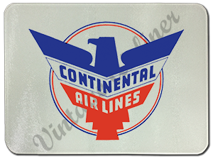 Continental Airlines 1950's Logo Glass Cutting Board