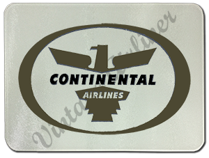 Continental Airlines Early 1950's Logo Glass Cutting Board