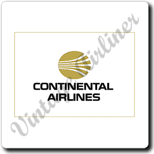Continental Airlines 1970's Logo Square Coaster