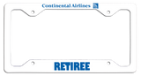 Continental Airlines Retiree - License Plate Frame - Last Logo Globe Version