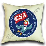 Czech Airlines (CSA) 1950's Vintage Bag Sticker Linen Pillow Case Cover