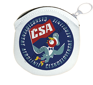 Czech Airlines  (CSA) 1950's Vintage Bag Sticker Round Coin Purse