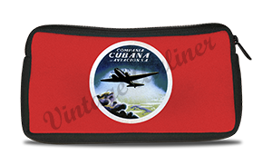 Cubana Airlines 1930's Vintage Bag Sticker Travel Pouch