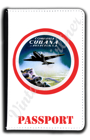 Cubana Airlines 1930's Bag Sticker Passport Case