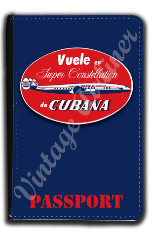 Cubana Airlines 1950's Bag Sticker Passport Case