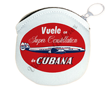 Cubana Airlines 1950's Vintage Bag Sticker Round Coin Purse