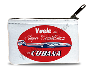 Cubana Airlines 1950's Vintage Bag Sticker Rectangular Coin Purse