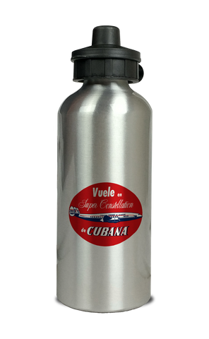 Cubana Airlines 1950's Vintage Aluminum Water Bottle
