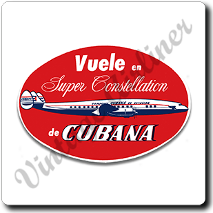 Cubana Airlines 1950's Vintage Square Coaster