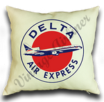 Delta Air Lines Delta Air Express Bag Sticker Linen Pillow Case Cover