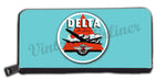 Delta Airlines 1950's Light Blue Bag Sticker wallet