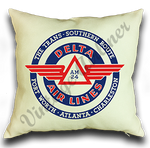 Delta Air Lines Trans-Southern Route Bag Sticker Linen Pillow Case Cover