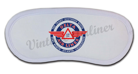 Delta Air Lines Vintage Trans-Southern Route Blue Bag Sticker Sleep Mask