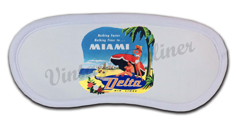 Delta Air Lines Vintage Miami Bag Sticker Sleep Mask